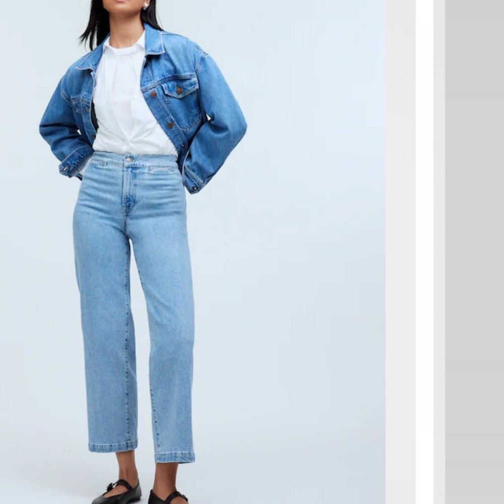 Madewell‎ The Emmett Wide-Leg Crop Jean Welt Pocket Edition Kieran Wash 31